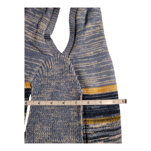 The Humane Society doggie hooded sweater knit stripe wooly fleece lining M - Picture 4 of 8